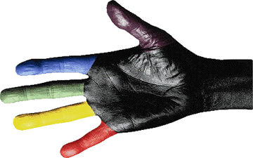 multi-colored hand